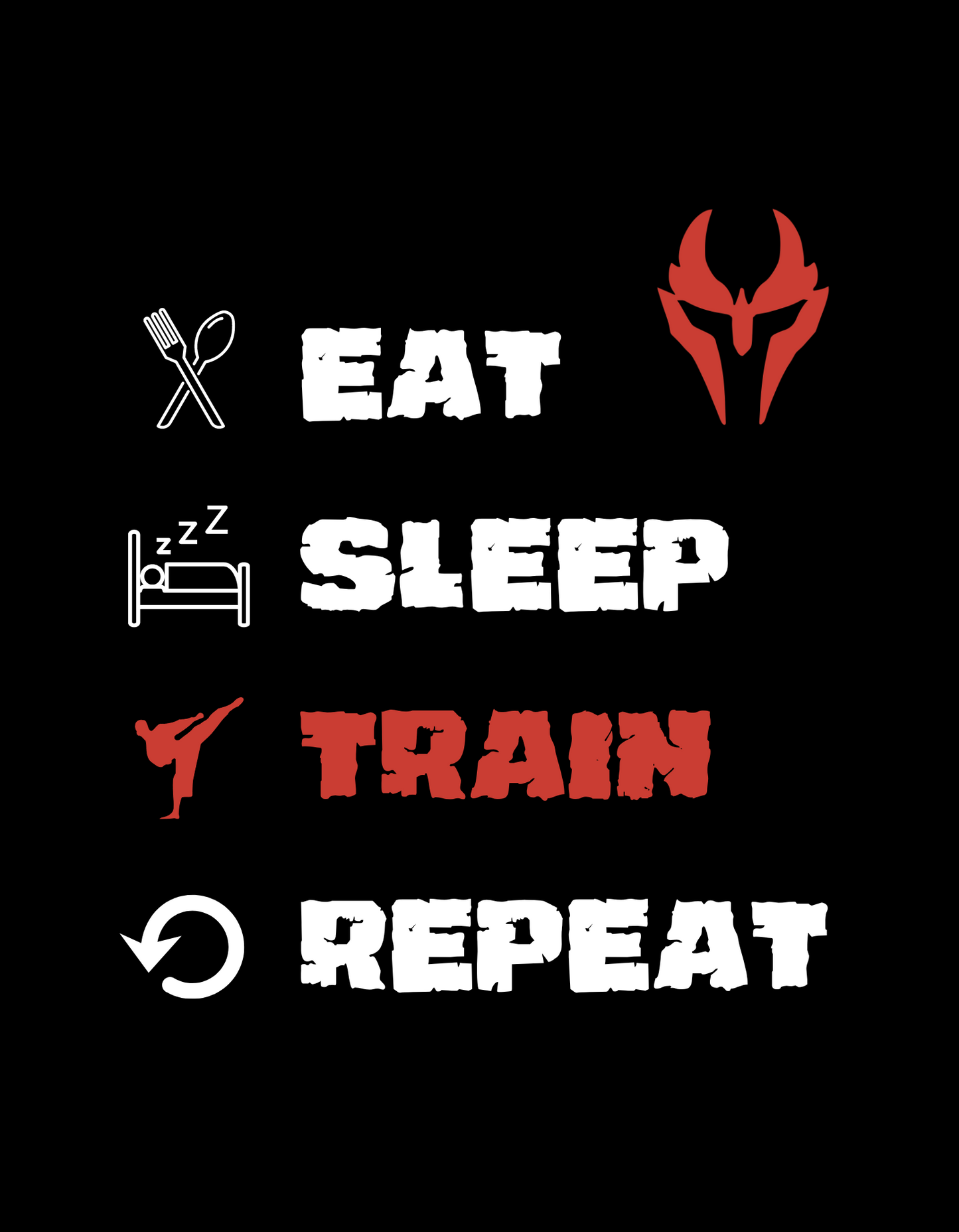Eat Sleep Train Repeat - Athletic T-Shirt /w Gladiator Logo